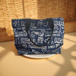 Karl Lagerfeld Navy Graphic Tote